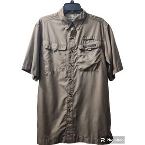Spiderwire Fishing Shirt Vented Short Sleeve Button Up‎ Outdoor Casual M